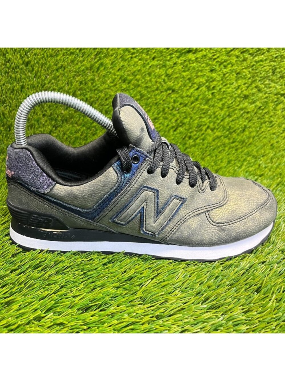 New‎ Balance 574 Womens Size 8 Green Black Athletic Running Shoes Sneakers